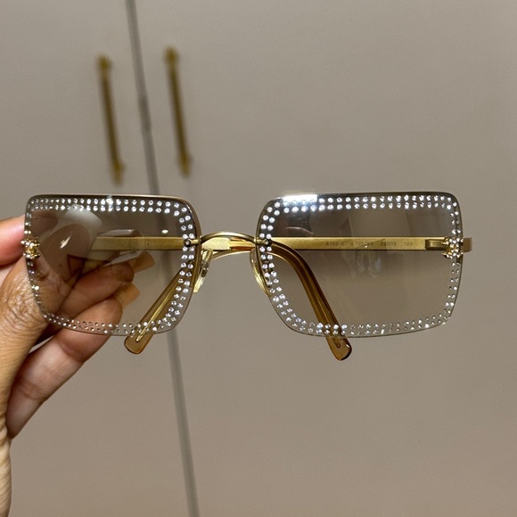 CHANEL 4015 GOLD RHINESTONE SUNGLASSES - Picture 3 of 12